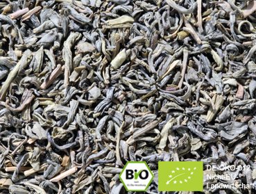 100g BIO China Chun Mee - Ein grüner Tee, hart gerollt mit hellem Aufguss und angenehm herber Tasse