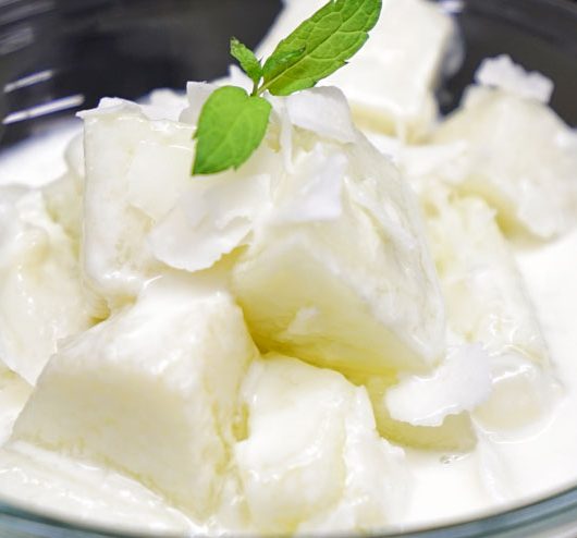 Coconut Melon Kefir Curd ready to eat - this recipe is an easy kefir melon curd recipe - make this sweet and sour Melon Kefir drink easy at home. Brewing Kefir can´t be more simple.