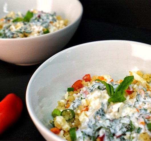 Kefir Bulgur Salat - Orient trifft auf Kefir und Minze - Eine Köstlichkeit entsteht
