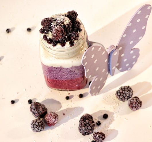 Milk Kefir Berry Breakfast - A kefir dream made of blueberries,blackberries, banana and coconut - main picure