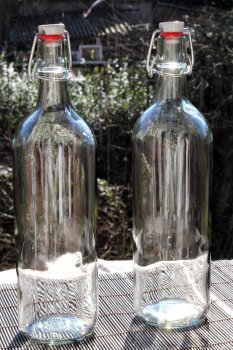6 High quality glass bottles with swing top - 1000ml for water kefir and kombucha