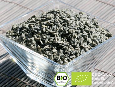 250g Organic China Gunpowder - a selected green tea with fine leaves and pleasant tarte flavour
