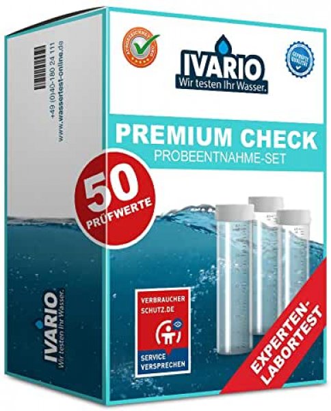 Do you want to test or analyze the quality of your drinking water / tap water? With this water analysis set, you can have your water examined for 50 possible pollutants and get certainty about your water quality.
