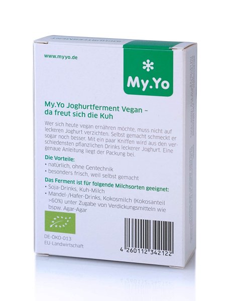 With this organic yogurt ferment you can easily make fresh, delicious vegan yoghurt yourself - the simplest yogurt production - guarantee of success - instructions and recipes free - secure order - buy organic yogurt culture, order organic yogurt cultures