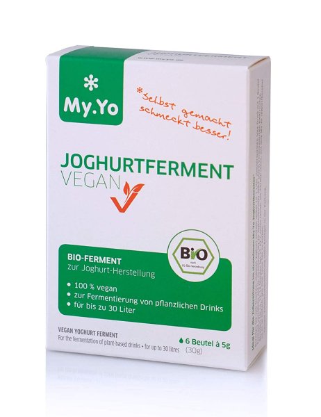 With this organic yogurt ferment you can easily make fresh, delicious vegan yoghurt yourself - the simplest yogurt production - guarantee of success - instructions and recipes free - secure order - buy organic yogurt culture, order organic yogurt cultures