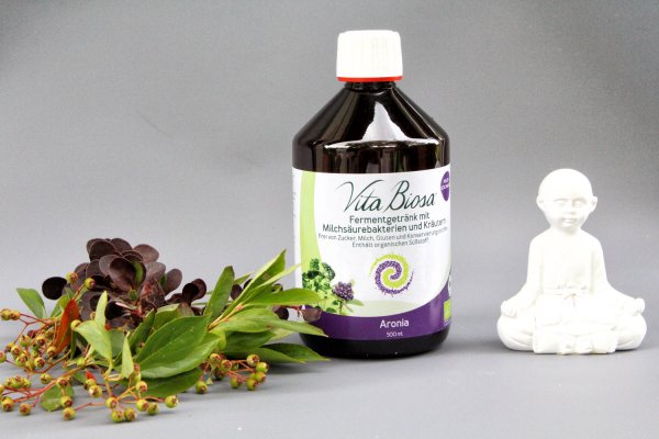 Vita Biosa Aronia 500ml in Organic Quality - Fermented Drink with lactic acid bacteria and herbs